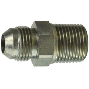 3/4-16 JIC x 1/2-14 BSPT Male Connector Steel Hydraulic Adapter (Cr3+ Chrome Plated)
