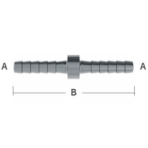 1/4 in. (1.75 in. OAL) Barb Splicer 304 Stainless Steel Beverage Fitting (Economy)