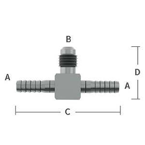 3/8 in. Barb x 3/8 in. Male Flare, 303/304 Combination Stainless Steel Beverage Fitting