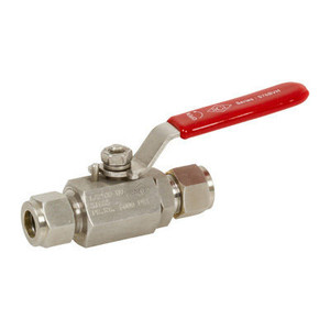 1/2 in. Instrumentation Tube Ball Valve - Double Ferrule - 6000 PSI @ 200 Degree F - PTFE Seats - 316 Stainless Steel Valve