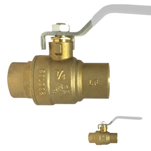 1-1/4 in. Sweat x Sweat (SWT) - Full Port 600 WOG - Lead Free Brass Ball Valve AB-1953 (with Approvals)