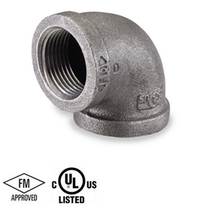 2-1/2 in. Black Pipe Fitting 150# Malleable Iron Threaded 90 Degree Elbow, UL/FM