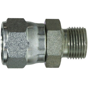 9/16-18 x 1/4-19 FJIC x MBSPP Straight Swivel Steel Hydraulic Adapter