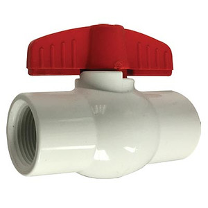 1/2 in. IPS PVC White Ball Valves, Full Port, 150 PSI