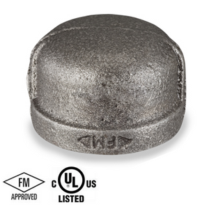 1/4 in. Black Pipe Fitting 150# Malleable Iron Threaded Cap, UL/FM