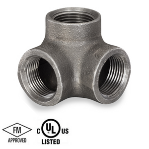 1/2 in. Black Pipe Fitting 150# Malleable Iron Threaded 90 Degree Side Outlet Elbow, UL/FM
