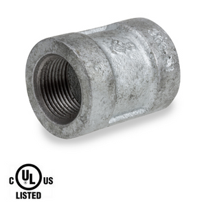 1/2 in. NPT Threaded - Banded Coupling - 300# Malleable Iron Galvanized Pipe Fitting - UL Listed