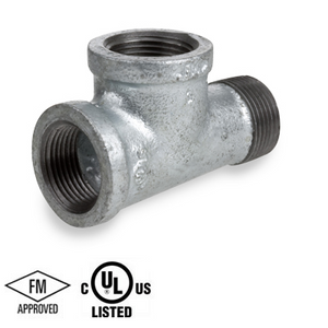 1-1/4 in. NPT Threaded - Service Tee - 150# Malleable Iron Galvanized Pipe Fitting - UL/FM