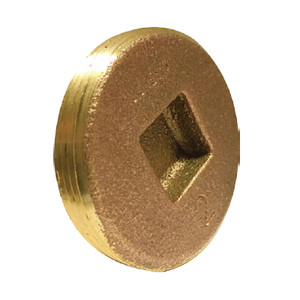 3 in. Countersunk Square Head Cleanout Plug, Southern Code, Cast Brass Pipe Fitting