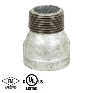 1/2 in. NPT Threaded - Extension Piece - 150# Malleable Iron Galvanized Pipe Fitting - UL/FM