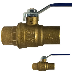 1 in. 600 WOG, Full Port, Italian Lead Free Forged Brass Ball Valve, SWT x SWT, CSA AGA