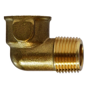 1/8 in. 90 Degree Street Elbow, MIP x FIP, NPTF Threads, Forged Brass, 1200 PSI, Pipe Fitting