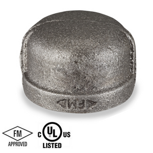 1/2 in. Black Pipe Fitting 150# Malleable Iron Threaded Cap, UL/FM