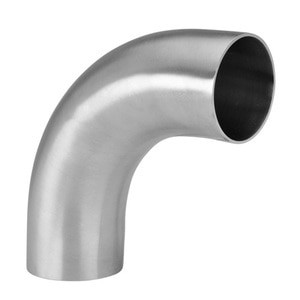 4 in. Polished 90° Weld Elbow with Tangents (L2S) 304 Stainless Steel Sanitary Butt Weld Fitting (3-A) View 1