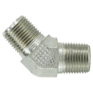 3/8 in. x 3/8 in. Male Elbow, 45 Degree, Steel Pipe Fitting Hydraulic Adapter