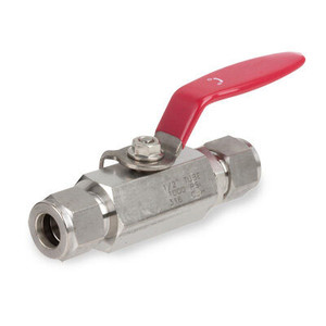 1 in. Tube OD - 1000 PSI, Single Ferrule - 316 Stainless Steel Instrumentation Tube End Ball Valve