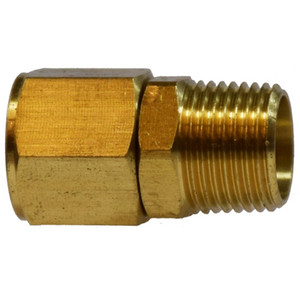 1/2 in. Pipe Swivel Adapter, MNPTF x FNPTF Thread Connection, 300 PSI, Brass, Pipe Fitting