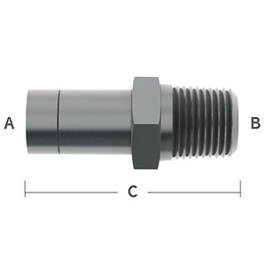 1/4 in. Tube x 1/4 in. NPT, Straight Quick Disconnect Adapter, 303/304 Comb. Stainless Steel Beverage Fitting