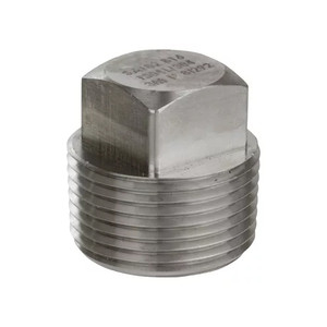 1/2 in. NPT Threaded - Square Head Plug (Solid) - 316/316L Stainless Steel - 3000# Forged Pipe Fitting - A/SA182