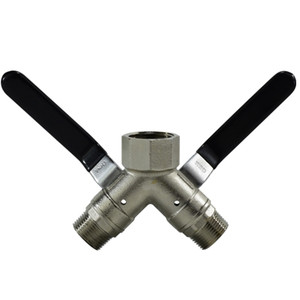 1 in. FIP x 3/4 in. MIP Connection, 250 psi WOG, 3 Way Wye Brass Ball Valve, Full Port, Vented