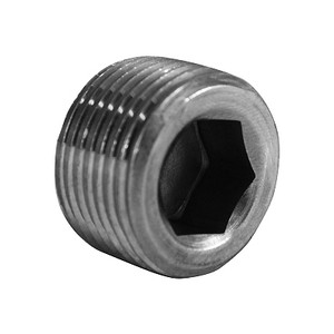 1 in. NPT Threaded - Countersunk Hex Socket Plug - 150# 316 Stainless Steel Pipe Fitting (Bar Stock)