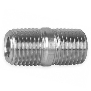 1/8 in. x 1/8 in. MNPT Threaded - CLOSE Pipe Nipple - 316 Stainless Steel High Pressure Instrumentation Fitting (PSIG=10,000)