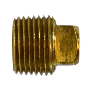 1 in. Cored Square Head Plug - NPTF Threads - 1000 PSI Max - Barstock Brass Pipe Fitting