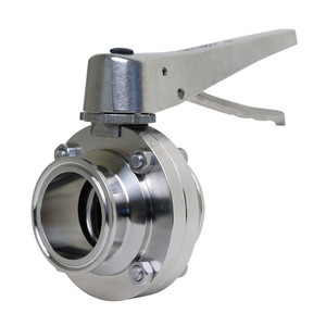 2 in. Clamp End - Stainless Steel Trigger Handle - EPDM Seat - 316L Stainless Steel Sanitary Clamp End Butterfly Valve