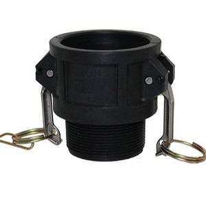 1-1/4 in. Female Coupler x Male NPT Threaded - Type B Coupler - Black Polypropylene Camlock (Cam & Groove)