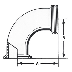 2-1/2 in. Tube OD - 2FMP-15 90 Degree Elbow, Clamp End x Bevel Seat Threaded End, (3A) 304 Stainless Steel Sanitary Fitting