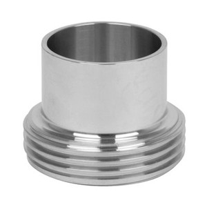 2-1/2 in. Tube OD - Long Threaded Bevel Seat Ferrule - 15A - 316L Stainless Steel Sanitary Fitting
