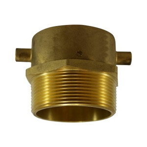 2-1/2 in. Female NST x 2 in. Male NPT -  Male Swivel Adapter with Lugs -  Brass Fire Hose Fitting