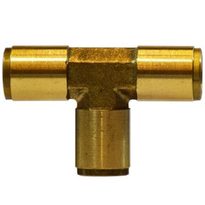 3/8 in. Tube OD, Push-In Union Tee, Brass Push to Connect Fittings