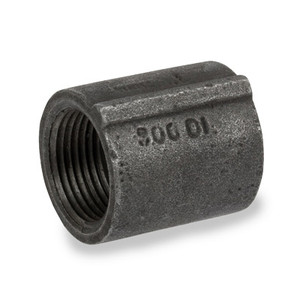 2 in. Female NPT Threaded - Straight Coupling with Ribs - 300# Ductile Iron Pipe Fitting - UL/FM