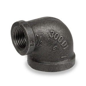 1 in. x 1/2 in. Pipe Fitting 90 Degree Reducing Elbow Ductile Iron Class 300 NPT Threaded UL/FM