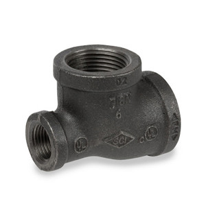 1 in. x 1/2 in. x 1 in. Pipe Fitting Reducing Tee Ductile Iron Class 300 NPT Threaded UL/FM