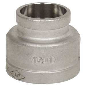 1 in. x 3/4 in. Socket Weld - Reducing Coupling - 150# Cast 304 Stainless Steel Pipe Fitting