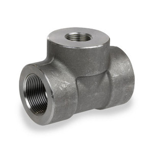 1-1/2 in. x 3/4 in. 6000# Forged Carbon Steel Reducing Tee NPT Threaded Pipe Fitting