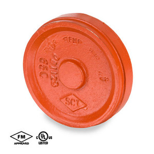 2 in. Grooved Cap - Ductile Iron w/ Orange Paint Coating - 65C Grooved Fire Protection Fitting - UL/FM