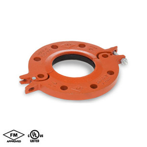 8 in. Hinged Flange Adapter - EPDM Gasket - Orange Paint Housing - 65FH Grooved Fire Protection Coupling - UL/FM