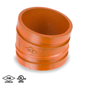 3 in. Grooved 11-1/4 Degree Elbow - Standard Radius - Ductile Iron w/Orange Paint Coating - 65EL Grooved Fire Protection Fitting - UL/FM