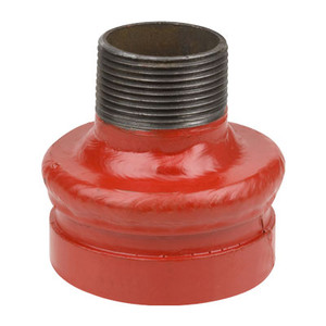 10 in. Grooved x 8 in. Male NPT Thread - Concentric Reducer - 65CRT Grooved Fire Protection Fitting - UL/FM