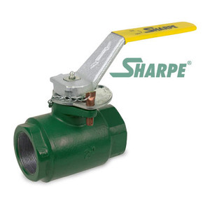 1 in. NPT Threaded - 2000 PSI 2 Piece Standard Port - Ductile Iron Oil Patch Ball Valve (w/Heavy Duty Locking Device) Sharpe Series SVOP54DB6RV