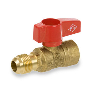 1/2 in. x 3/8 in. Forged Brass FIP x Flare Straight 2-Piece Gas Valve Series 230
