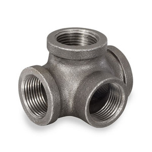 1-1/4 in. Black Threaded Side Outlet Tee, Malleable Iron 150#, UL/FM Pipe Fitting
