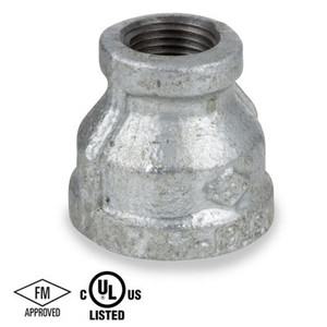 1/2 in. x 1/8 in. Reducing Coupling, Galvanized Malleable Iron 150#, NPT Threaded, UL/FM Pipe Fitting