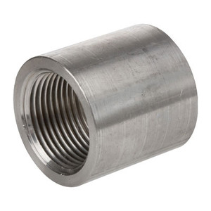 2-1/2 in. 1000# Stainless Steel Full Coupling 304 SS Barstock, NPT Threaded Pipe Fitting