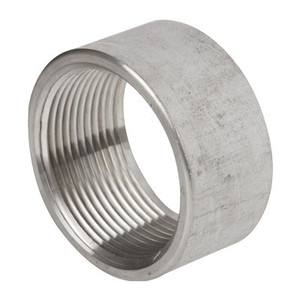 1/2 in. 1000# Stainless Steel Pipe Fitting Half Coupling 304 SS NPT Threaded