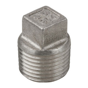 1-1/2 in. 1000# Stainless Steel Pipe Fitting Square Head Plug 316 SS NPT Threaded
