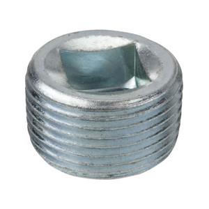 1/2 in. NPT Threaded - Countersunk Square Plug - 150# Galvanized Merchant Steel Pipe Fitting
